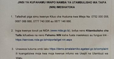 Jinsi ya Kujua Kama Namba Ya NIDA Ipo Tayari 2025