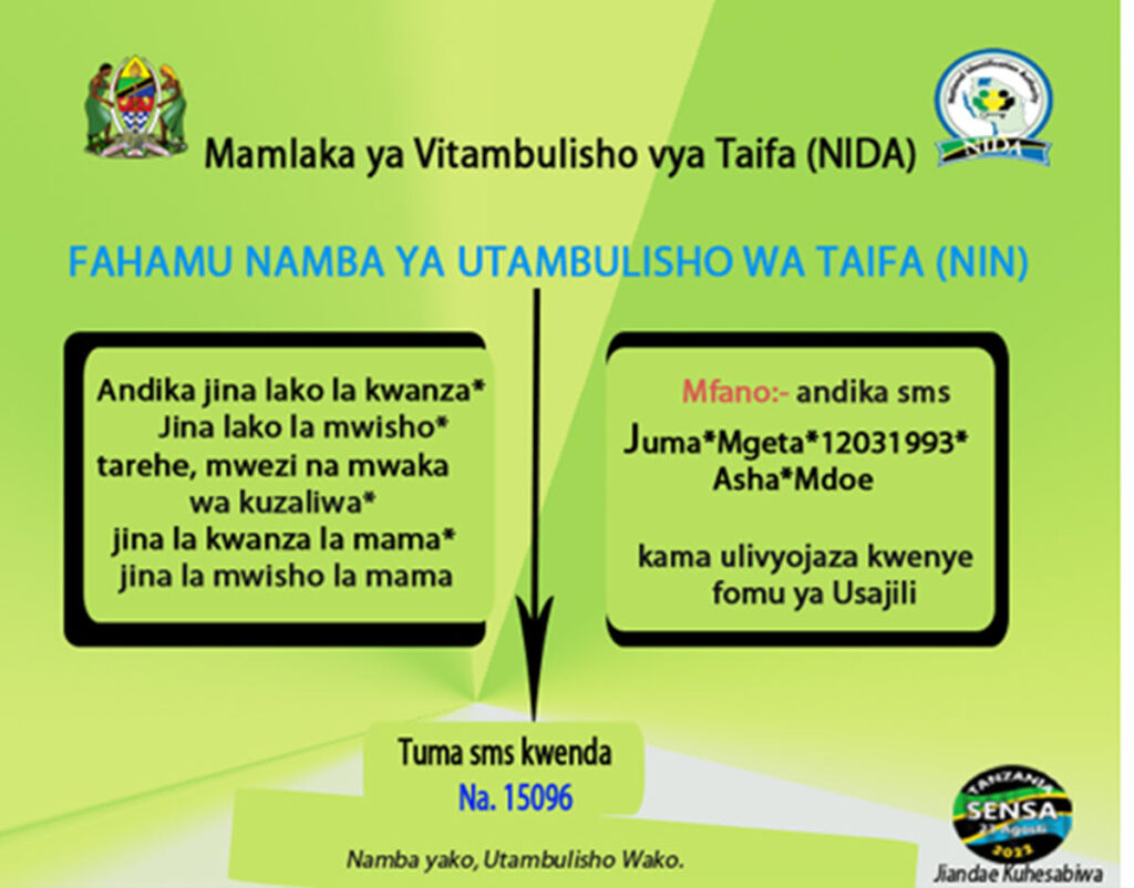 Jinsi ya Kupata Namba ya NIDA Kwa SMS 2025: NIN Yako Kwa SMS 1 Jinsi ya Kupata Namba ya NIDA Kwa SMS