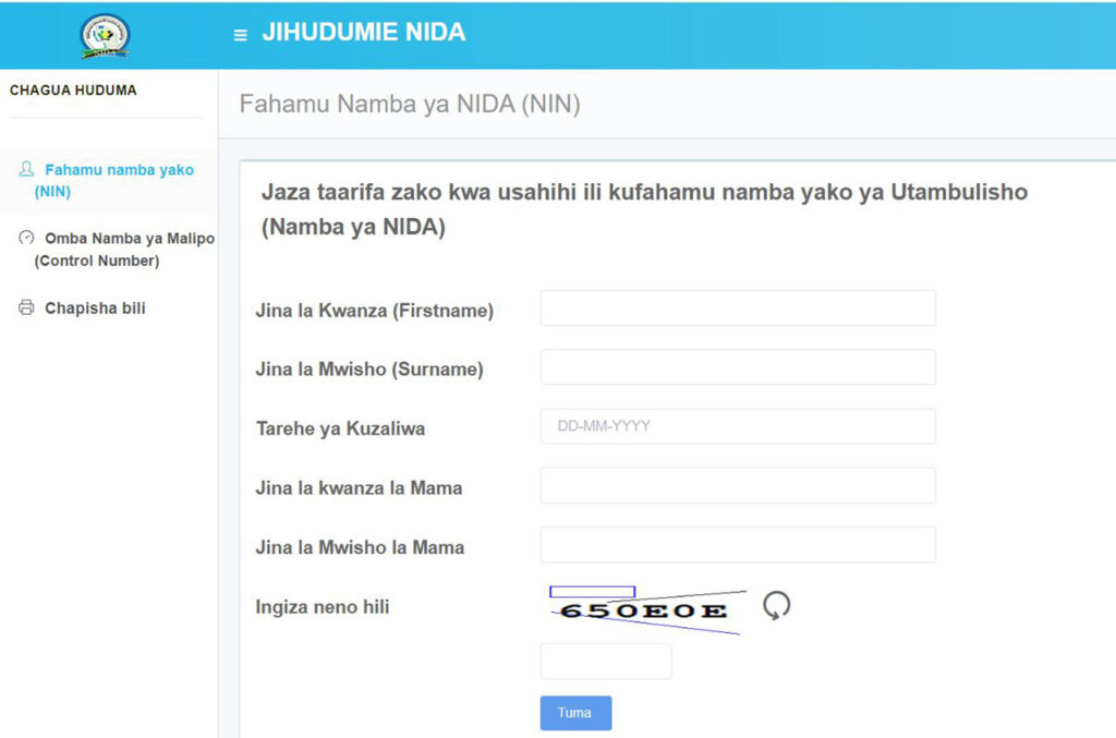 Jinsi Ya Kupata Namba Ya NIDA Kwa Simu 2025 2 Kupata NIDA Kwa Simu 2025 Hatua Rahisi na Haraka