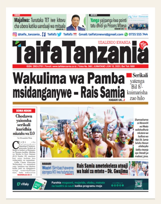 Magazeti ya Leo Tanzania – Jumatano Juni 18, 2025 11 10 1