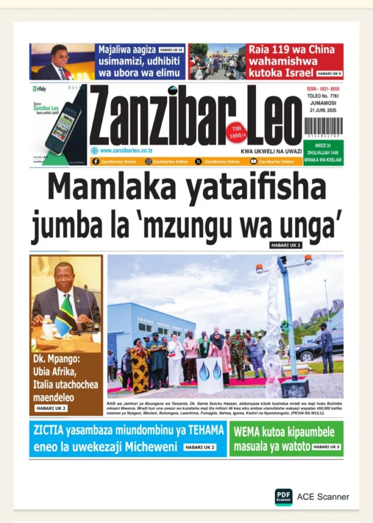Magazeti ya Leo Tanzania Jumamosi – Juni 21, 2025 12 11 4