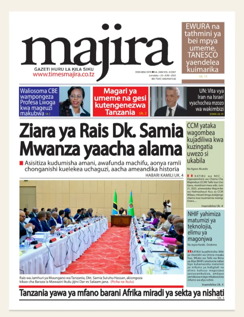 Magazeti ya Leo Tanzania Jumatatu Juni 23, 2025 13 12 5