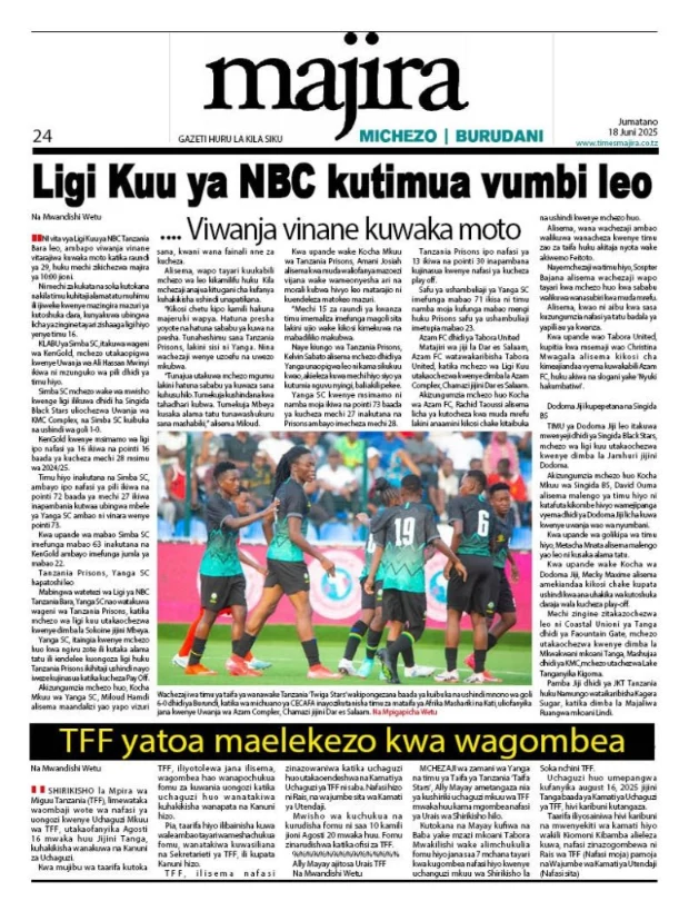 Magazeti ya Leo Tanzania – Jumatano Juni 18, 2025 14 13 1
