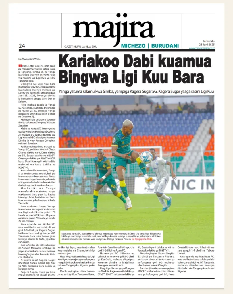 Magazeti ya Leo Tanzania Jumatatu Juni 23, 2025 14 13 5