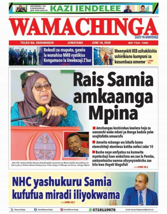 Magazeti ya Leo Tanzania – Jumatano Juni 18, 2025 15 14 1