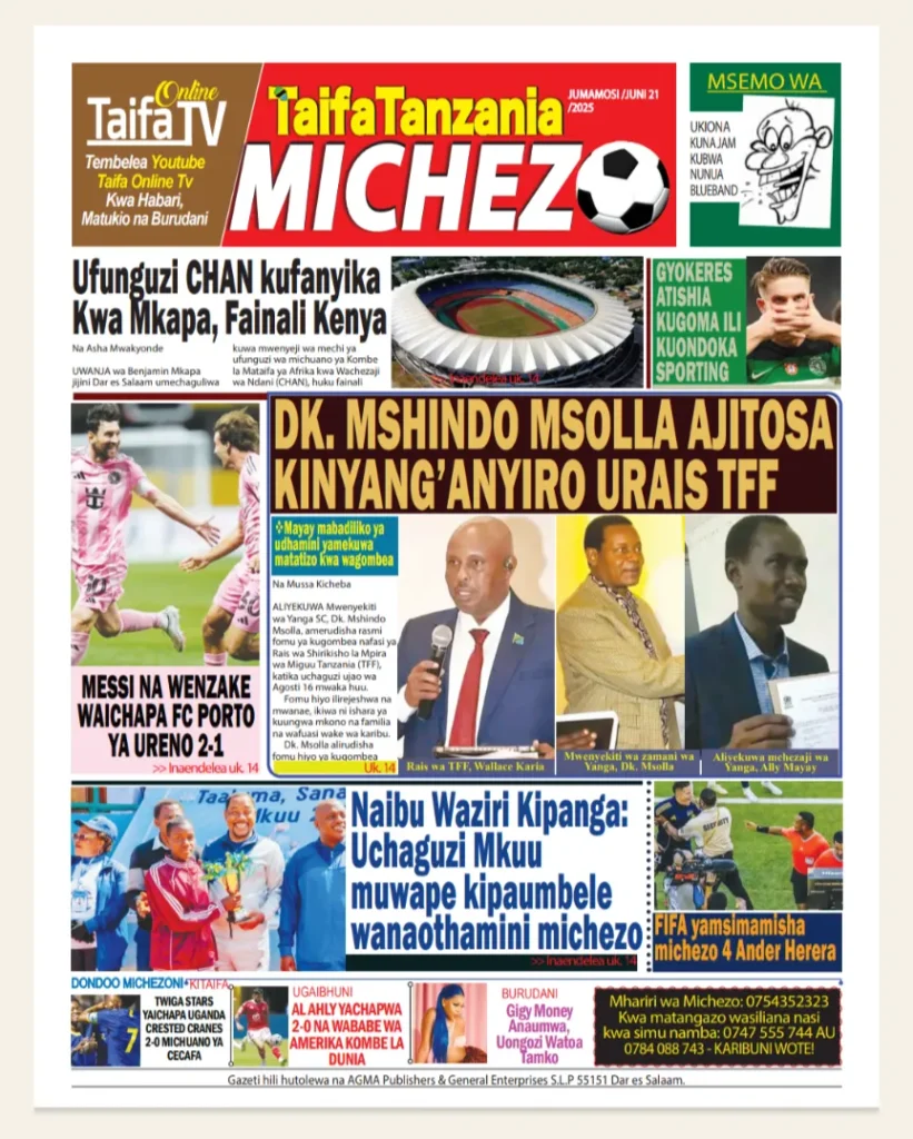 Magazeti ya Leo Tanzania Jumamosi – Juni 21, 2025 15 14 4
