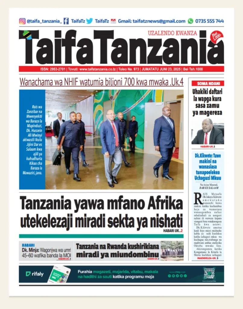 Magazeti ya Leo Tanzania Jumatatu Juni 23, 2025 15 14 5