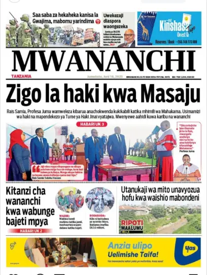 Magazeti ya Leo - Jumatatu Juni 16, 2025 13 14