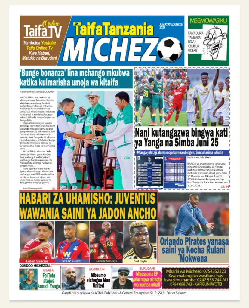 Magazeti ya Leo Tanzania Jumatatu Juni 23, 2025 16 15 5