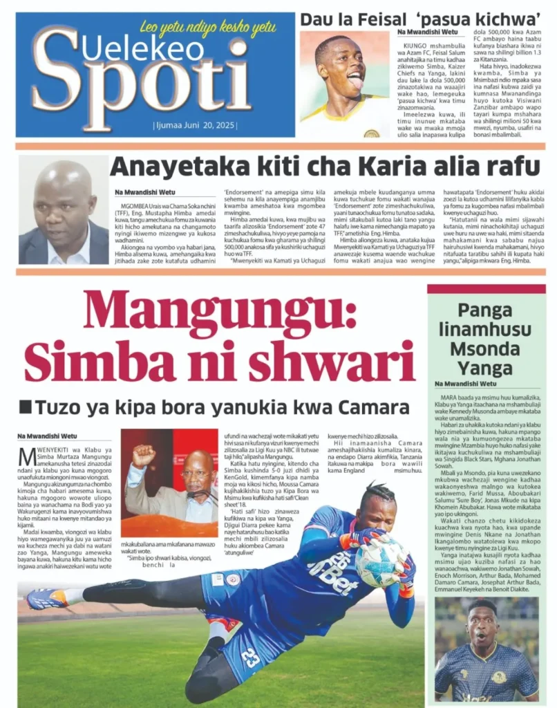 Magazeti ya Leo Tanzania Ijumaa – Juni 20, 2025 16 16 3