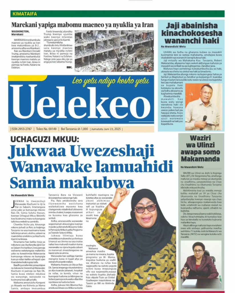 Magazeti ya Leo Tanzania Jumatatu Juni 23, 2025 19 18 5