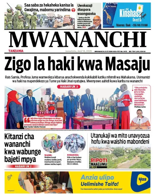 Magazeti ya Leo - Jumatatu Juni 16, 2025 25 2