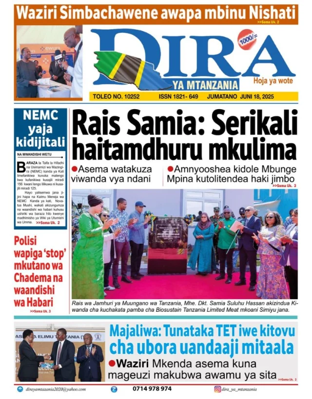 Magazeti ya Leo Tanzania – Jumatano Juni 18, 2025 21 20 1
