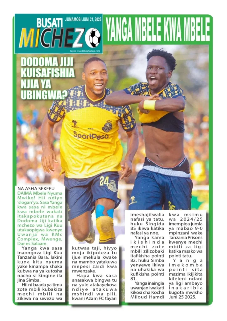 Magazeti ya Leo Tanzania Jumamosi – Juni 21, 2025 21 20 4