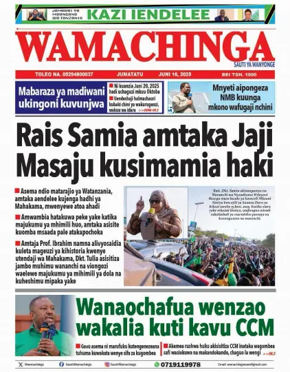 Magazeti ya Leo - Jumatatu Juni 16, 2025 19 20