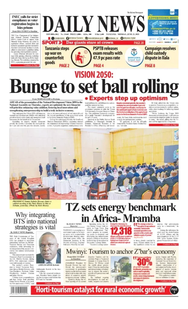 Magazeti ya Leo Tanzania Jumatatu Juni 23, 2025 23 22 5