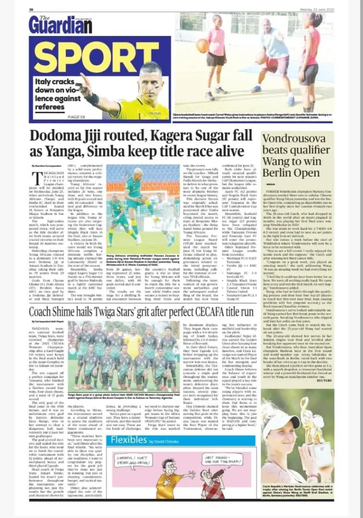 Magazeti ya Leo Tanzania Jumatatu Juni 23, 2025 25 24 4
