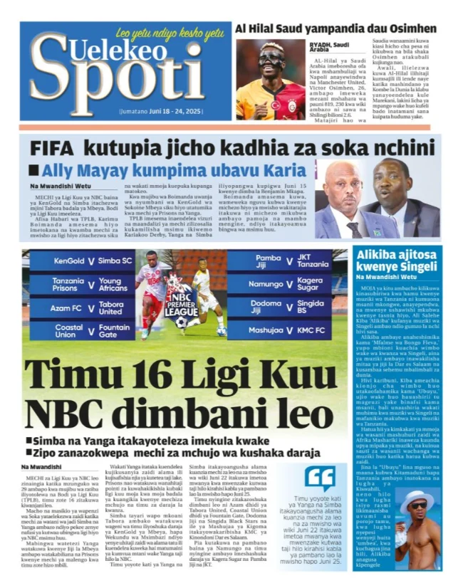 Magazeti ya Leo Tanzania – Jumatano Juni 18, 2025 26 25 1