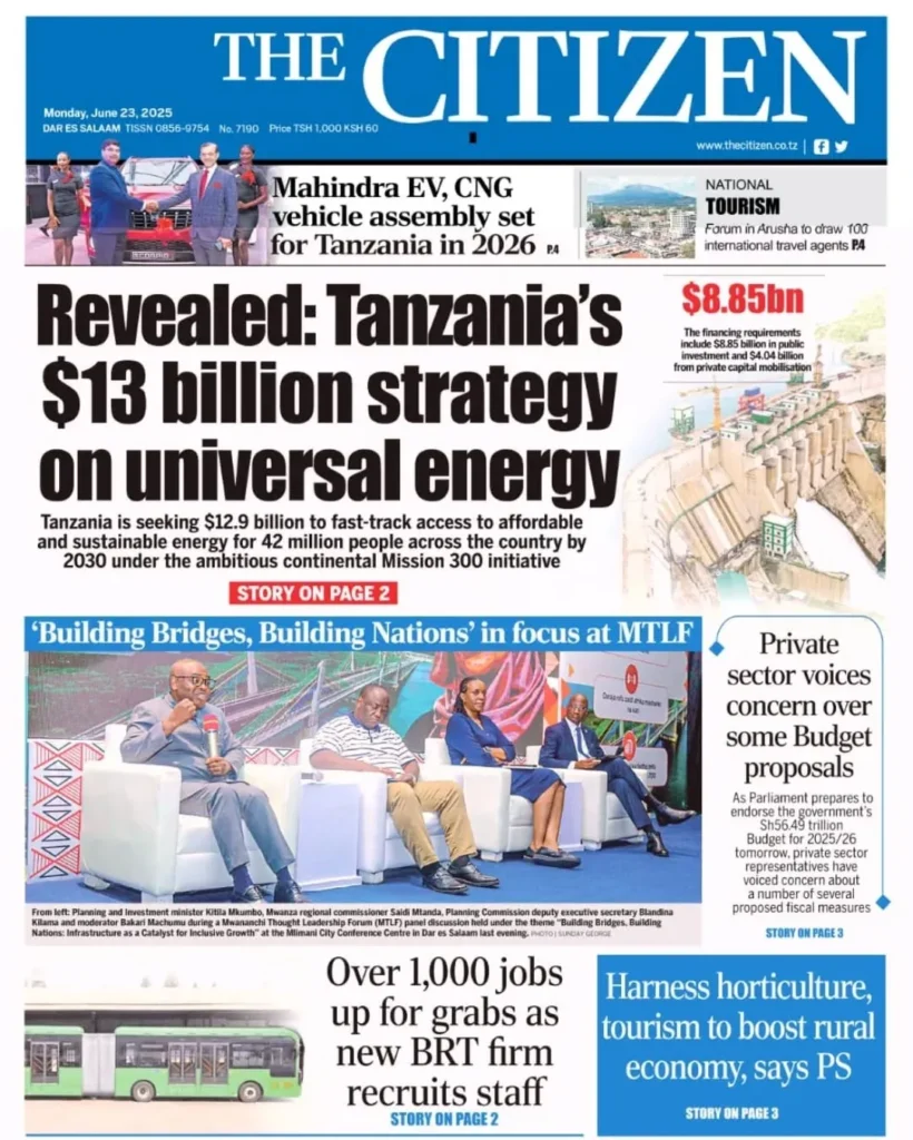 Magazeti ya Leo Tanzania Jumatatu Juni 23, 2025 26 25 4
