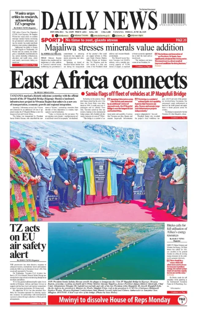 Magazeti ya Leo Tanzania Ijumaa – Juni 20, 2025 27 27 1