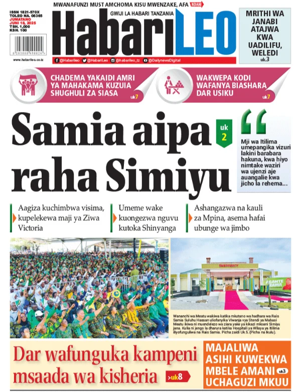 Magazeti ya Leo Tanzania – Jumatano Juni 18, 2025 3 3 1
