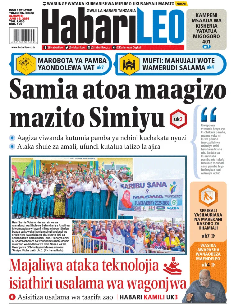 Magazeti ya Leo Alhamisi Juni 19, 2025