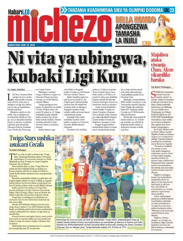 Magazeti ya Leo Tanzania – Jumatano Juni 18, 2025 5 4 1