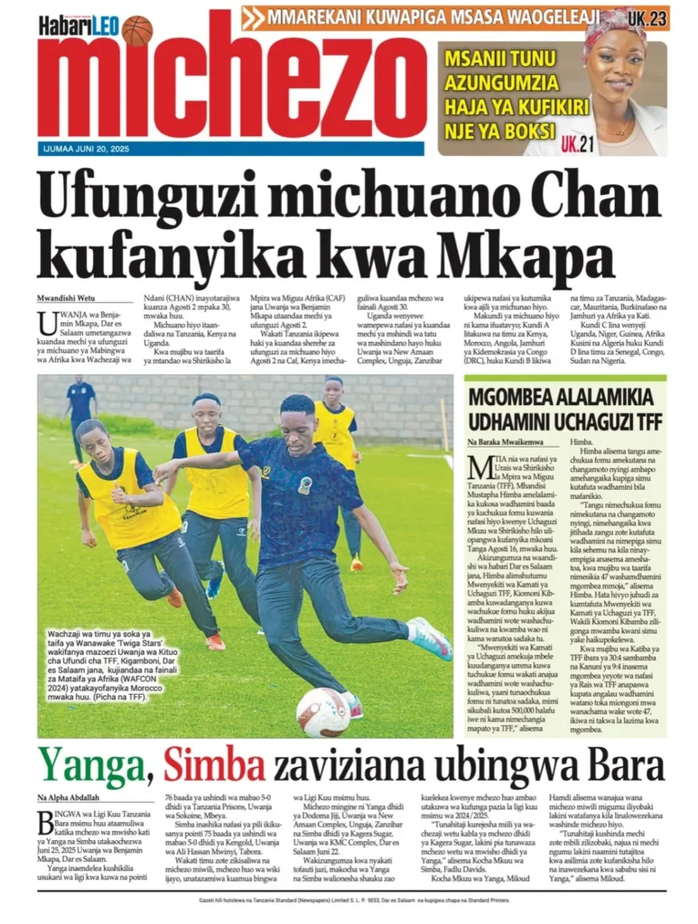 Magazeti ya Leo Tanzania Ijumaa – Juni 20, 2025 5 5 3