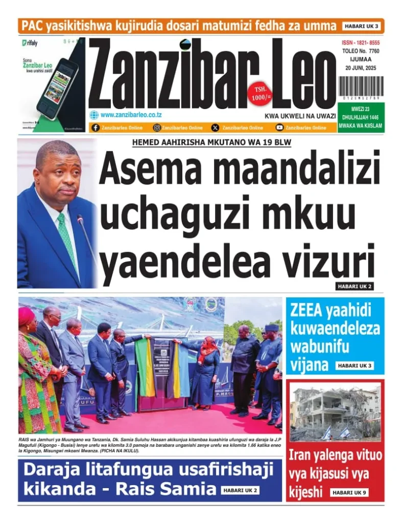 Magazeti ya Leo Tanzania Ijumaa – Juni 20, 2025 6 6 3