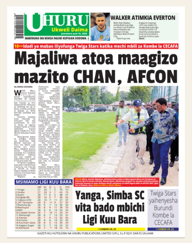 Magazeti ya Leo Tanzania – Jumatano Juni 18, 2025 9 8 1