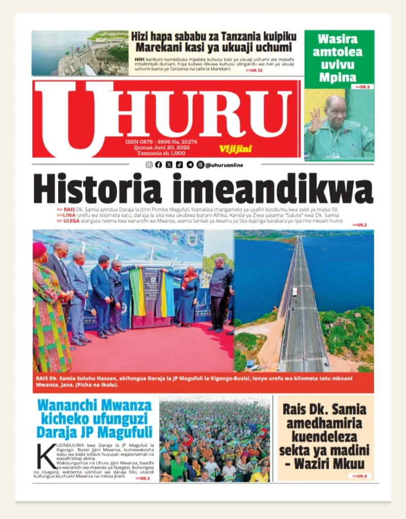 Magazeti ya Leo Tanzania Ijumaa – Juni 20, 2025 8 8 3