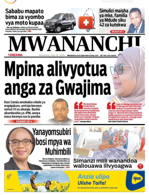 Magazeti ya Leo Tanzania – Jumatano Juni 18, 2025 10 9 1