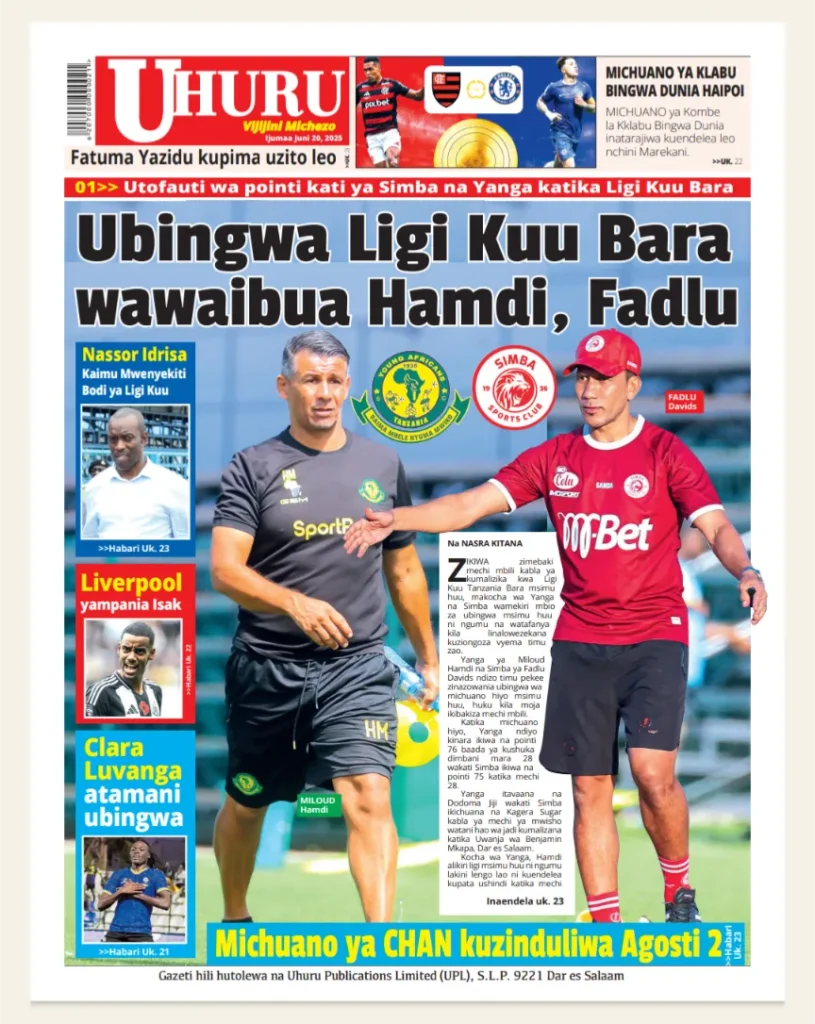 Magazeti ya Leo Tanzania Ijumaa – Juni 20, 2025 9 9 3