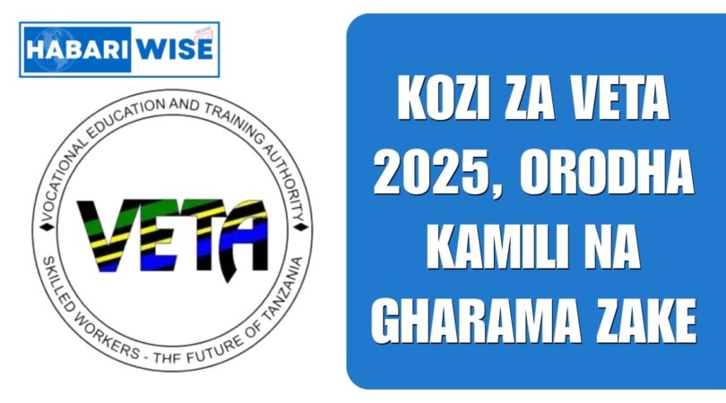 Kozi za VETA 2025, Orodha Kamili Na Gharama zake