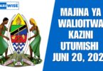 Majina ya Walioitwa Kazini Utumishi Juni 20, 2025