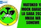 Matokeo ya Mock Darasa la Saba 2025 Mkoa wa Songwe