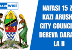 NAFASI 15 Za Kazi Arusha City Council