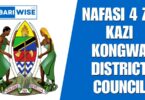 NAFASI 4 za Kazi Kongwa District Council
