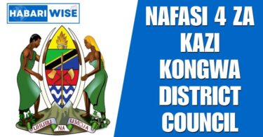 NAFASI 4 za Kazi Kongwa District Council