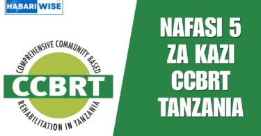 NAFASI 5 za Kazi CCBRT Tanzania