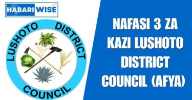 NAFASI 3 Za Kazi Lushoto District Council (Afya)