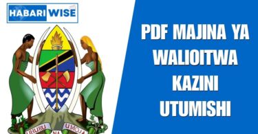 PDF Majina ya Walioitwa Kazini Utumishi