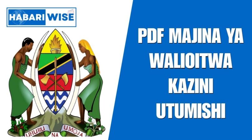 PDF Majina ya Walioitwa Kazini Utumishi