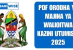 PDF: Orodha ya Majina ya Walioitwa Kazini UTUMISHI 24 Juni 2025