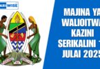 Majina ya Walioitwa Kazini Serikalini 19 Julai 2025