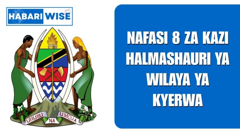 Nafasi 8 za Kazi Halmashauri ya Wilaya ya Kyerwa