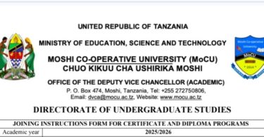 Download Fomu za Kujiunga na MoCU 2025/2026 (PDF)