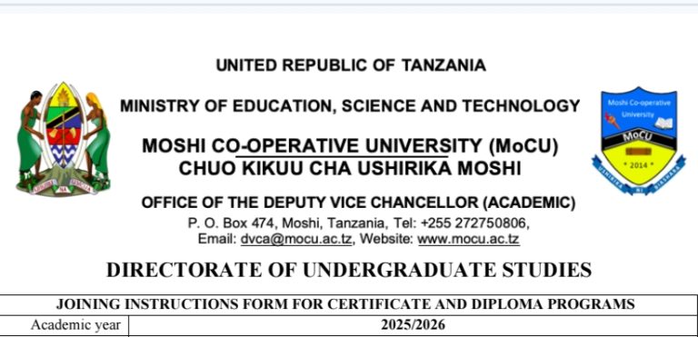 Download Fomu za Kujiunga na MoCU 2025/2026 (PDF)