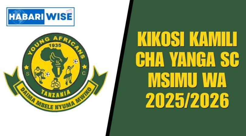 Kikosi Kamili cha Yanga SC Msimu wa 2025/2026