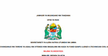 Ratiba Usaili Dereva Daraja II na Fundi Sanifu Ujenzi II AJIRA PORTAL